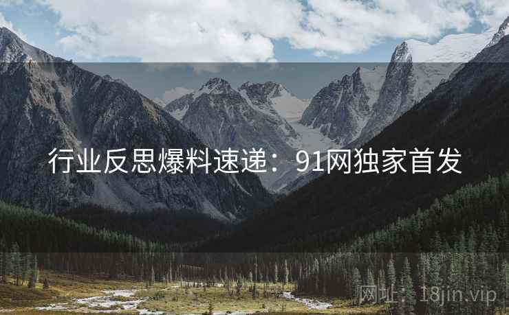 行业反思爆料速递：91网独家首发