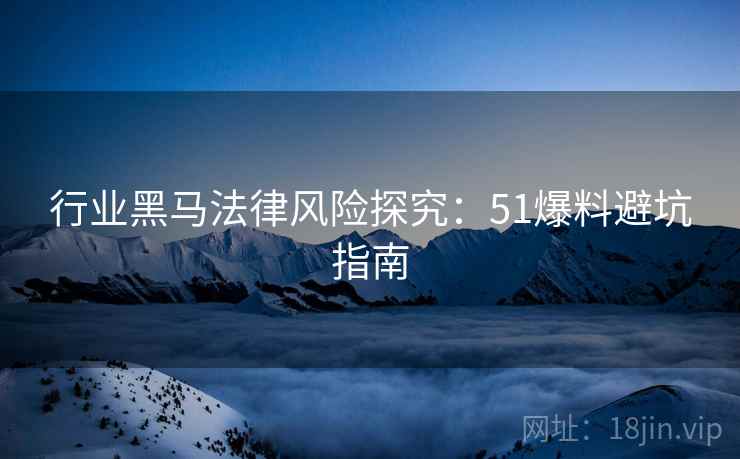 行业黑马法律风险探究：51爆料避坑指南