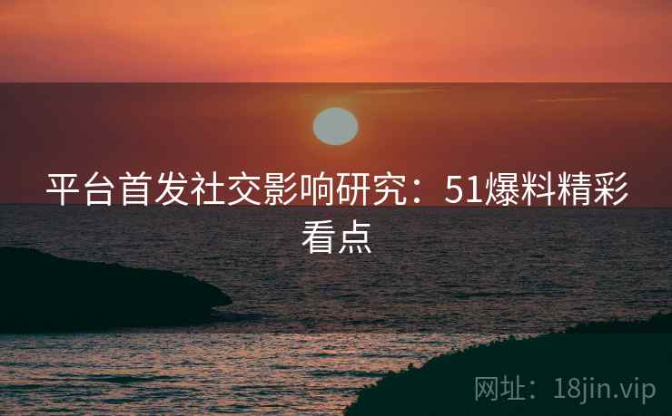 平台首发社交影响研究：51爆料精彩看点